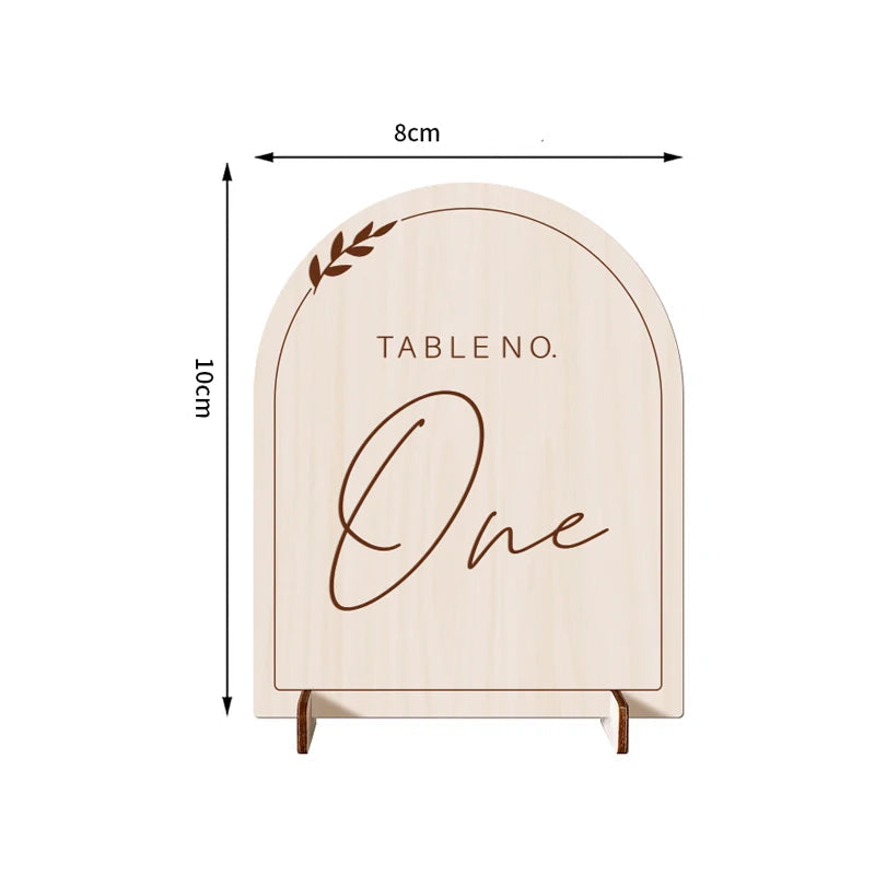 Numéro de Table Arc en Bois Unique