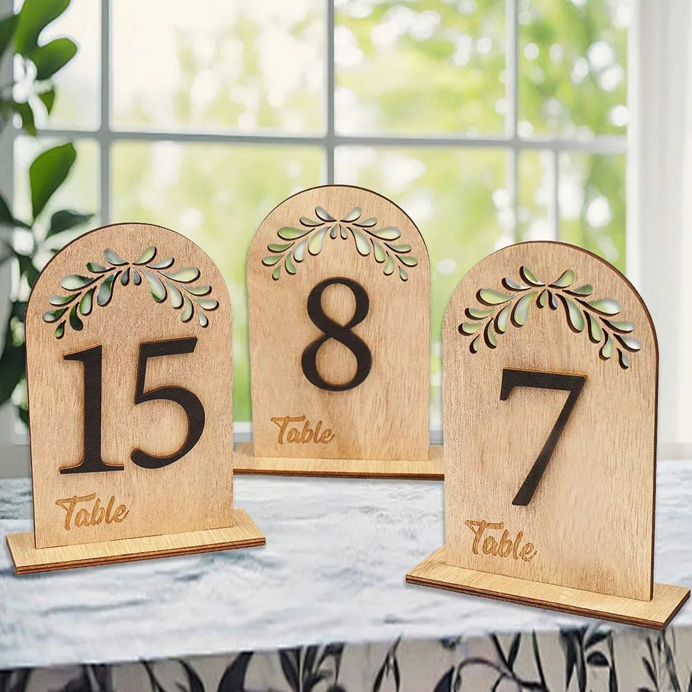 Numéro de Table Mariage Champêtre Brut