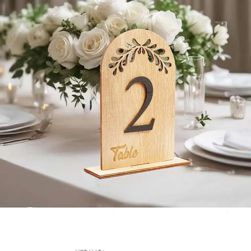 Numéro de Table Mariage Champêtre Minimaliste
