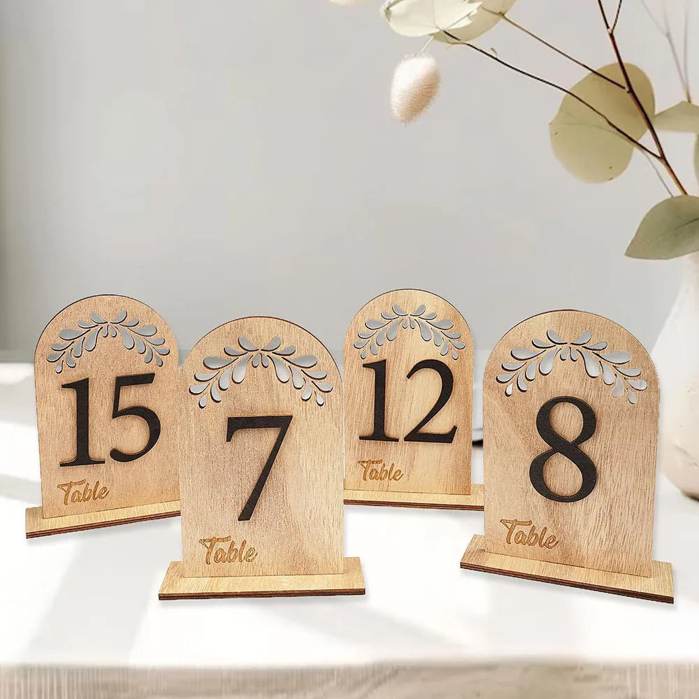 Numéro de Table Mariage Champêtre Minimaliste