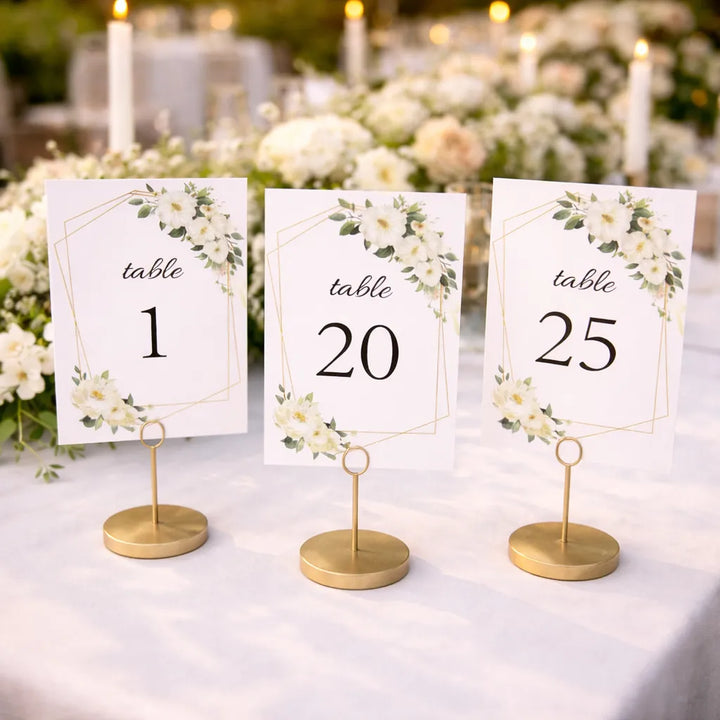 Numéro de Table Mariage Fleuri romantique