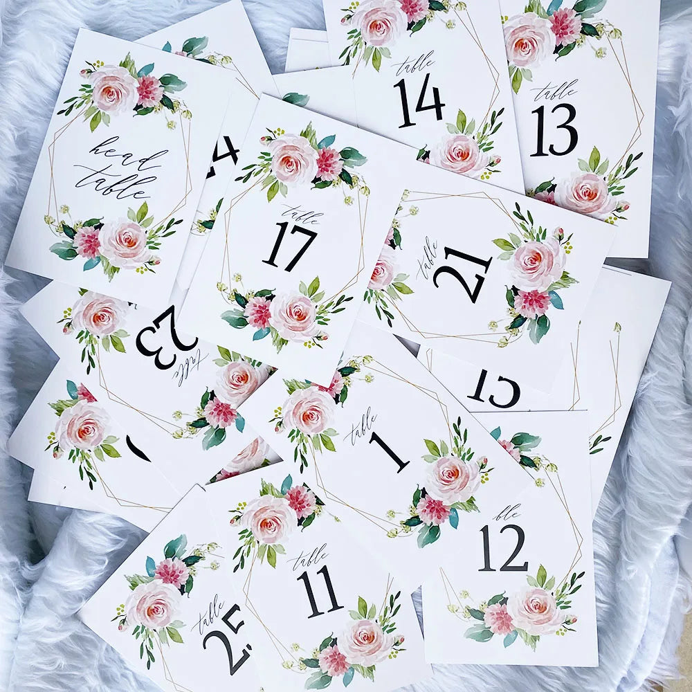 Numéro de Table Mariage Floral classe