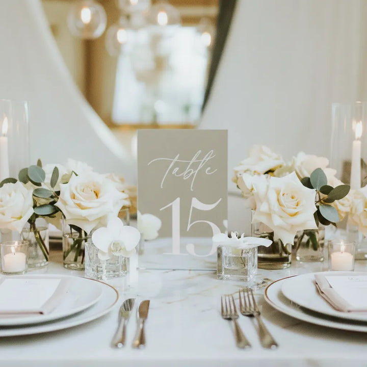 Numéro de Table Mariage Miroir Argenté