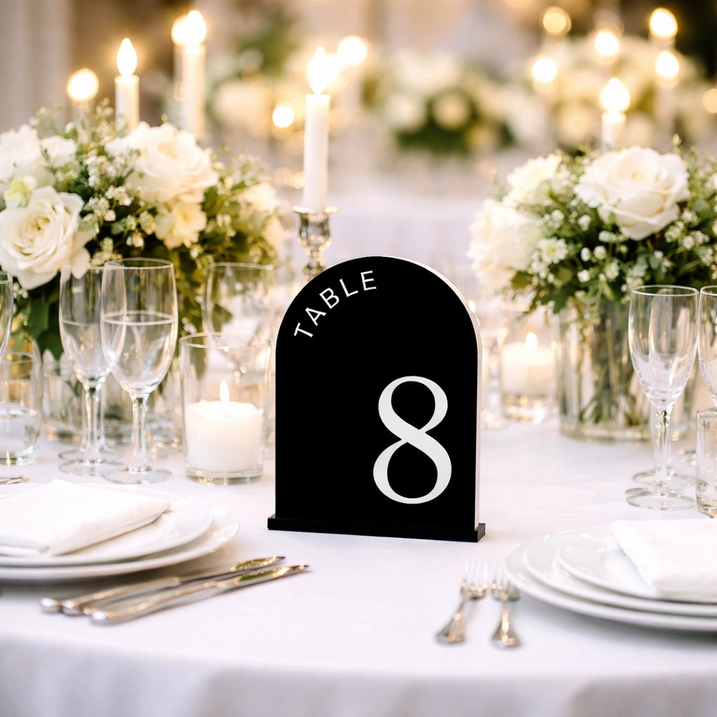 Numéro de Table Mariage Noir
