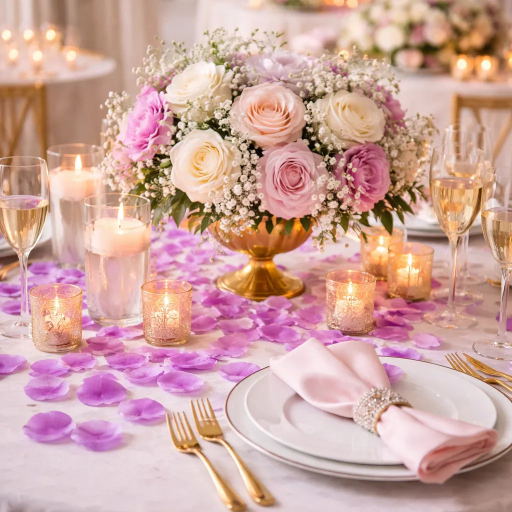 Pétales De Fleurs Artificielles Violet Dégradé champêtre