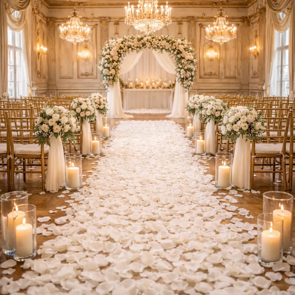 Pétales De Fleurs Mariage Beige