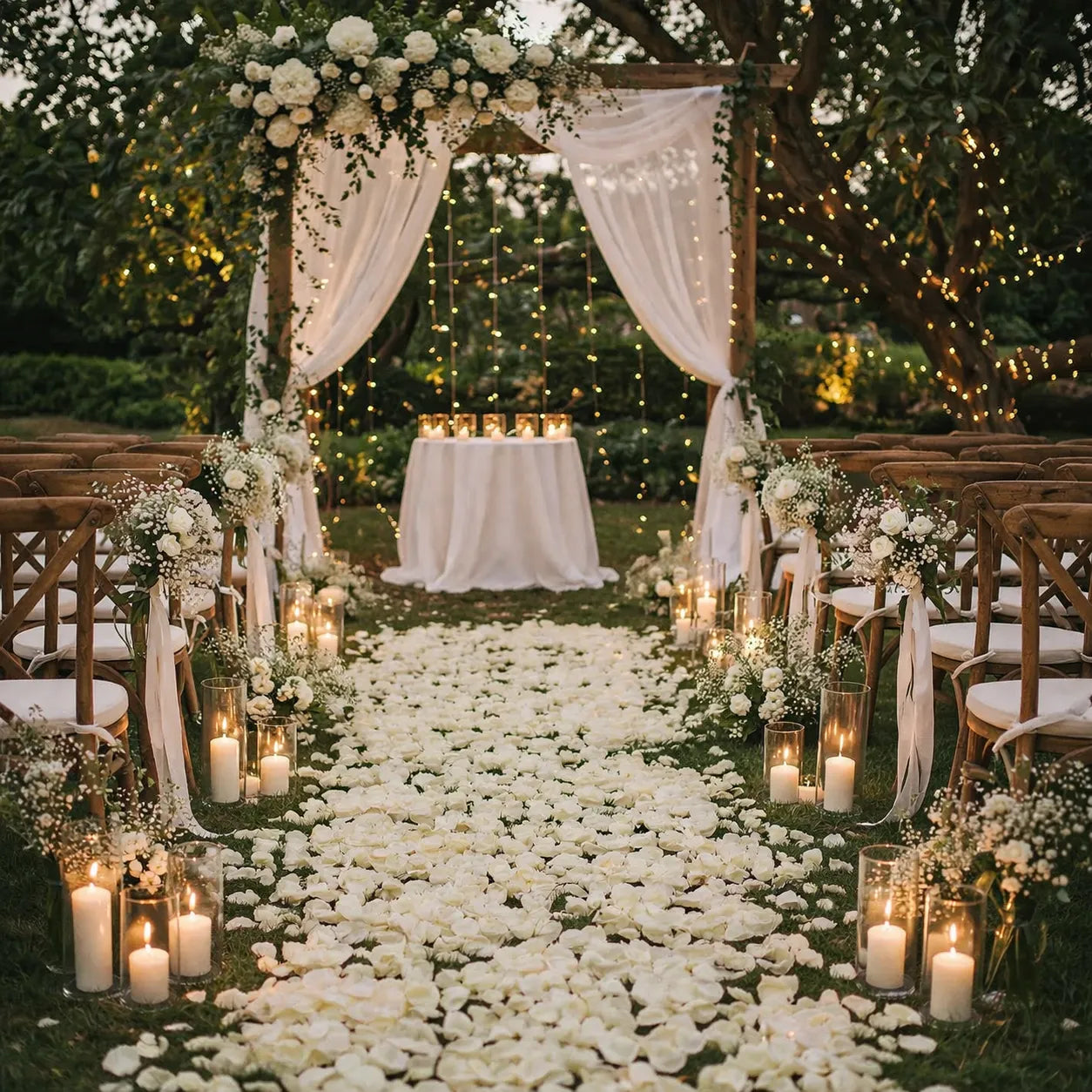 Pétales De Fleurs Mariage Beige classe
