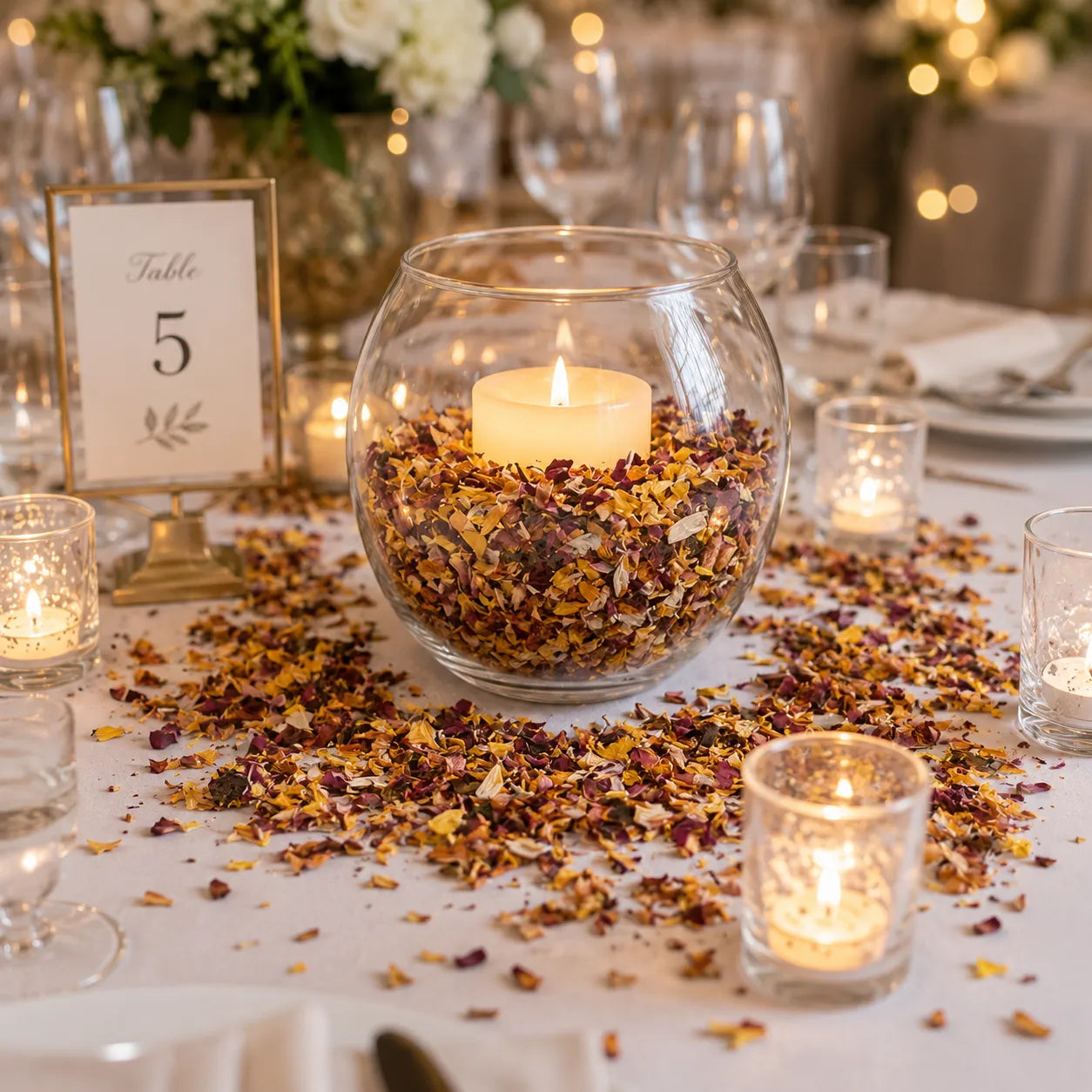 Pétales De Fleurs Séchées Mariage Raffinée