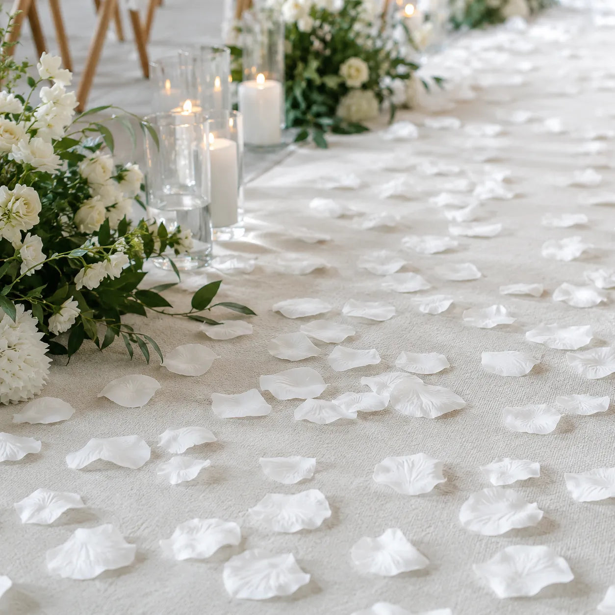 Pétales De Roses Blancs Mariage Raffinée