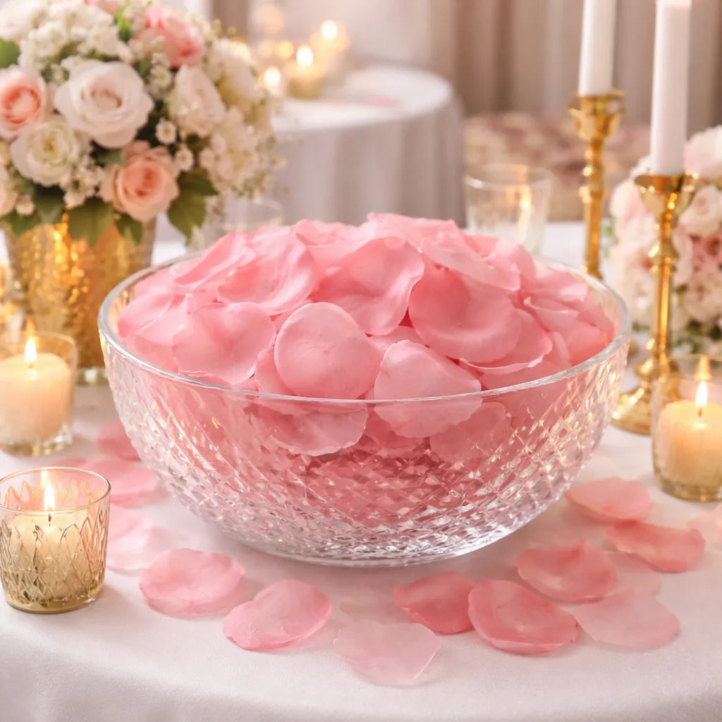 Pétales Mariage Rose en Mousseline 
