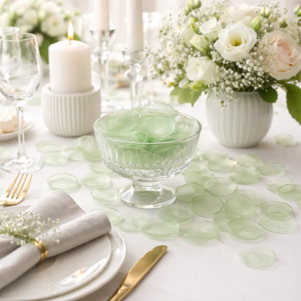 Pétales Mariage Vert Organza Raffinée