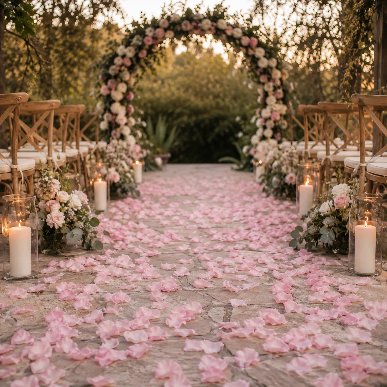 Pétales de Fleurs Artificielles Rose Clair Raffinée