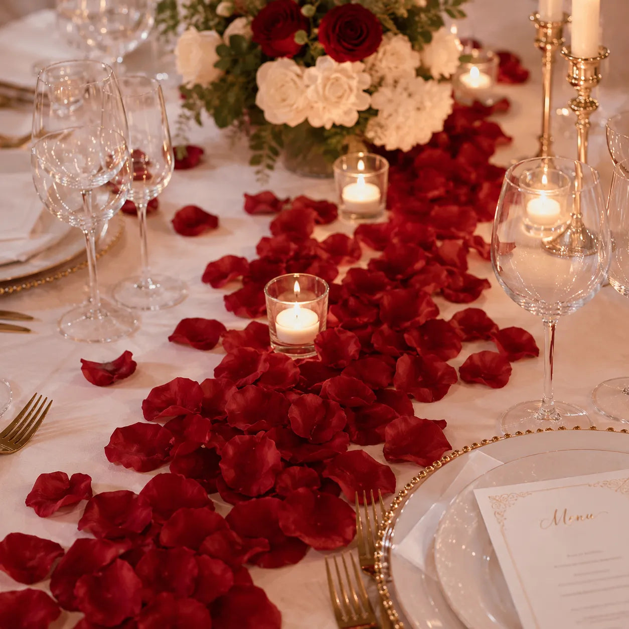 Pétales de Fleurs Bordeaux Mariage Raffinée