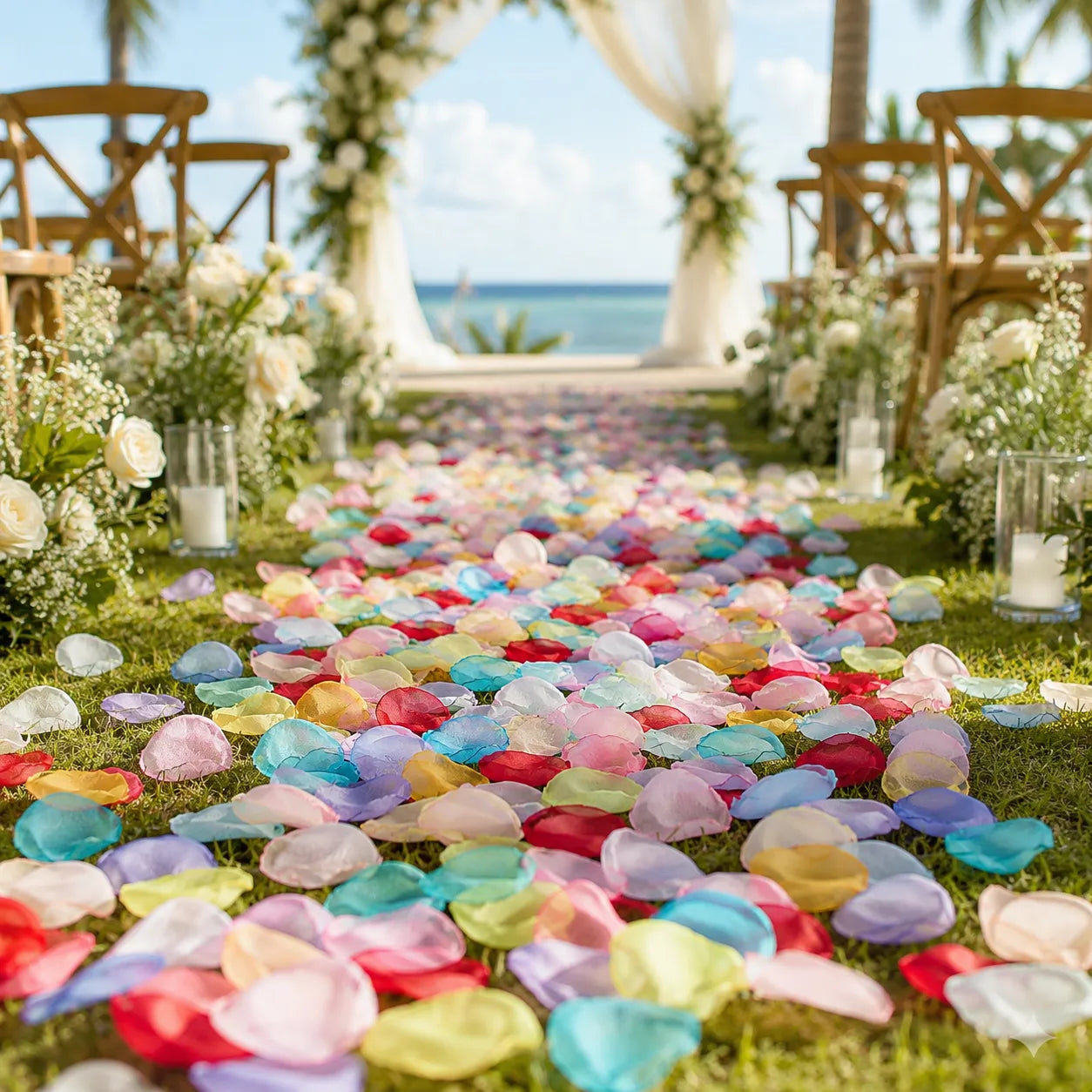 Pétales de Fleurs Mariage Multicolores Minimaliste