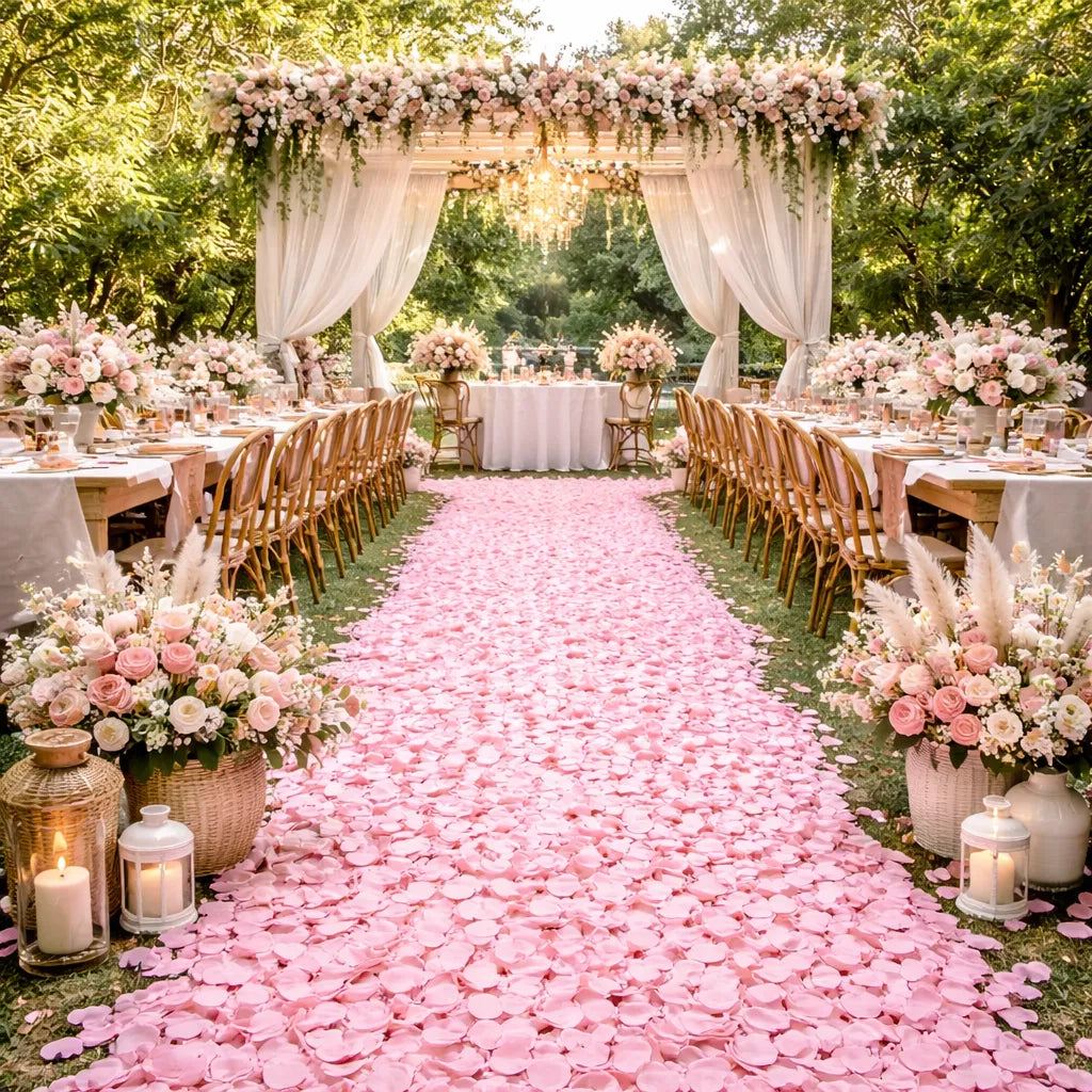 Pétales de Fleurs Mariage Rose Tendre 