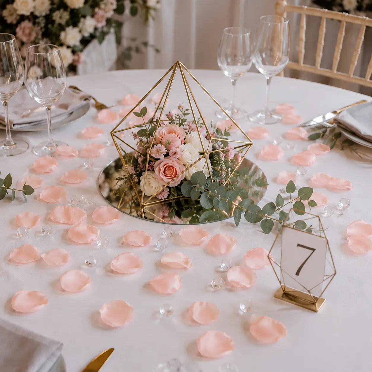 Pétales de Fleurs Mariage Rose Tendre Raffinée