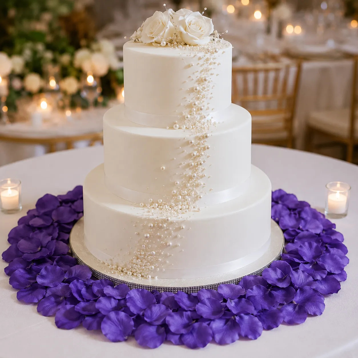 Pétales de Fleurs Mariage Violets Raffinée