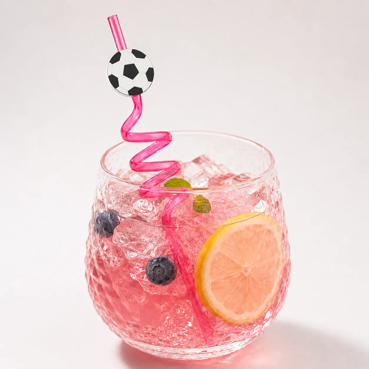 Paille En Plastique Thème Football Stylée