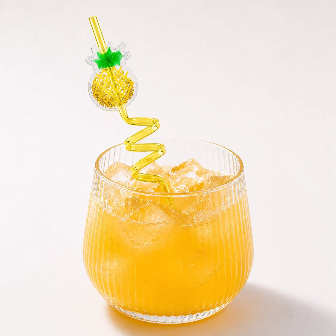 Paille en Plastique Spirale Fruits Pailletés Stylée