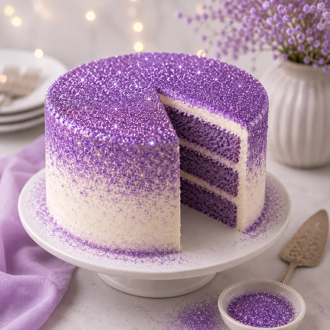 Paillette Comestible Violette pour Gâteau 