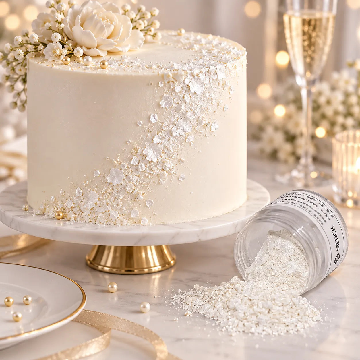 Paillettes Déco Blanc Gâteau raffiné