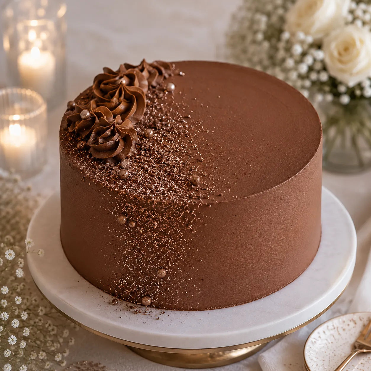 Paillettes Gâteau Déco Marron unique