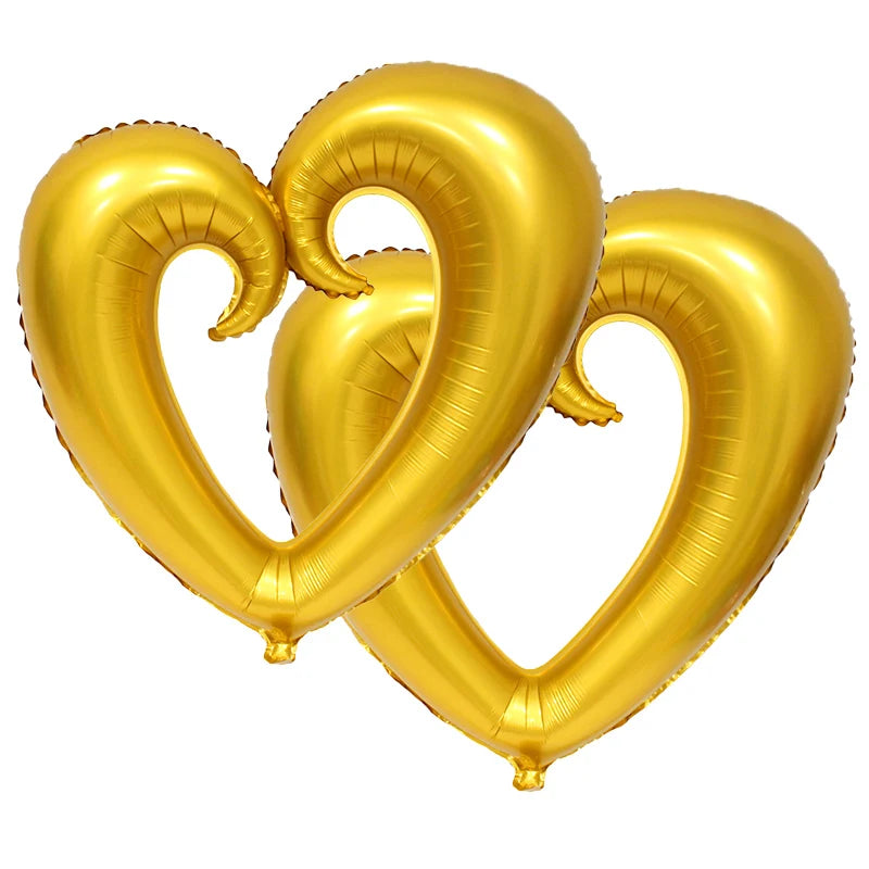 Paire de Ballons Géants Cœurs Dorés Original