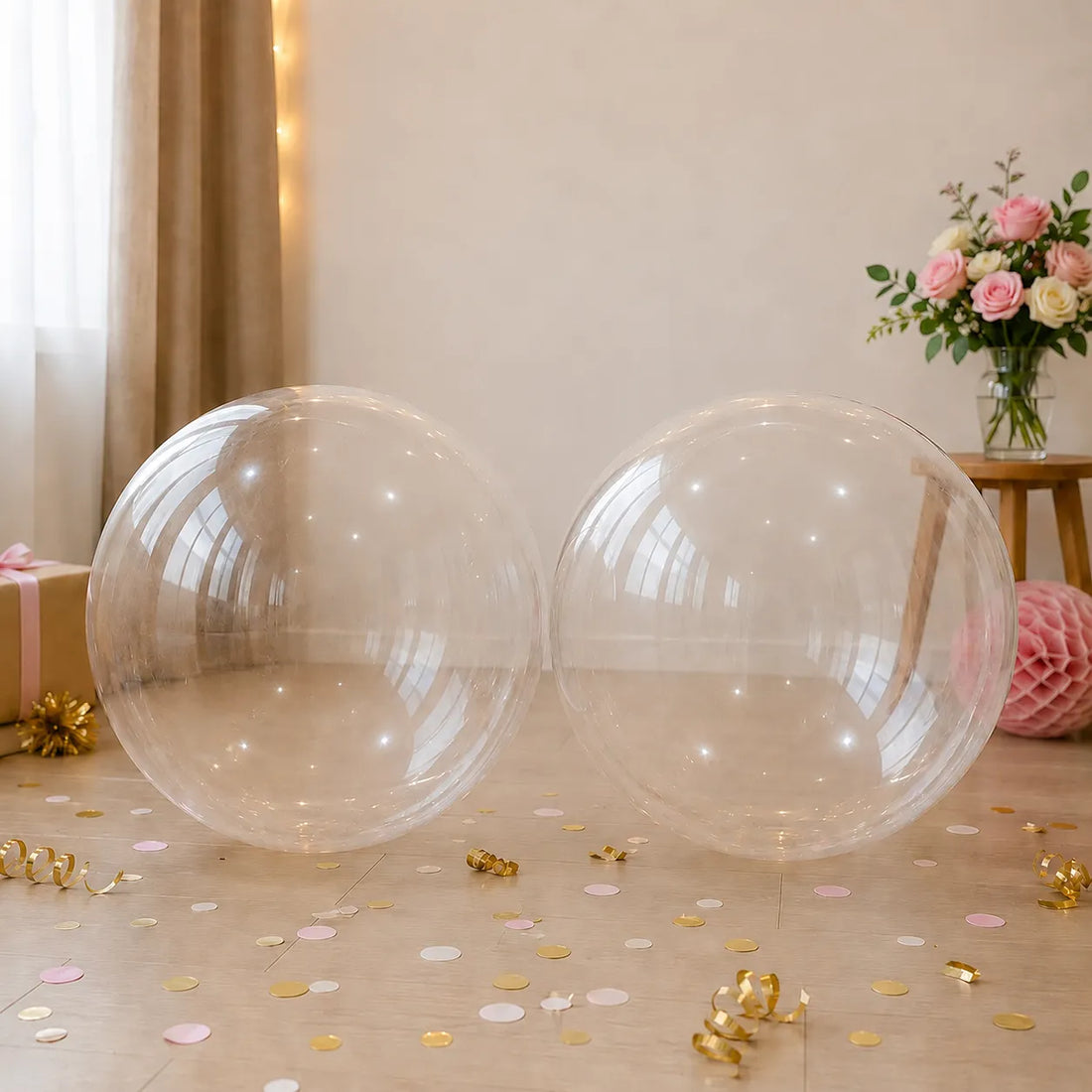 Paire de Ballons Géants Mariage Transparents Pratique