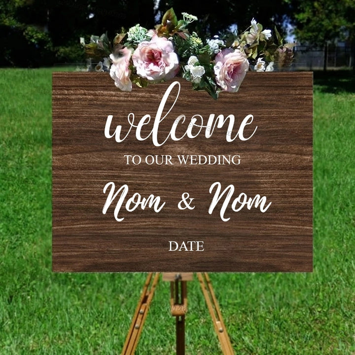 Panneau Bois Bienvenue Mariage
