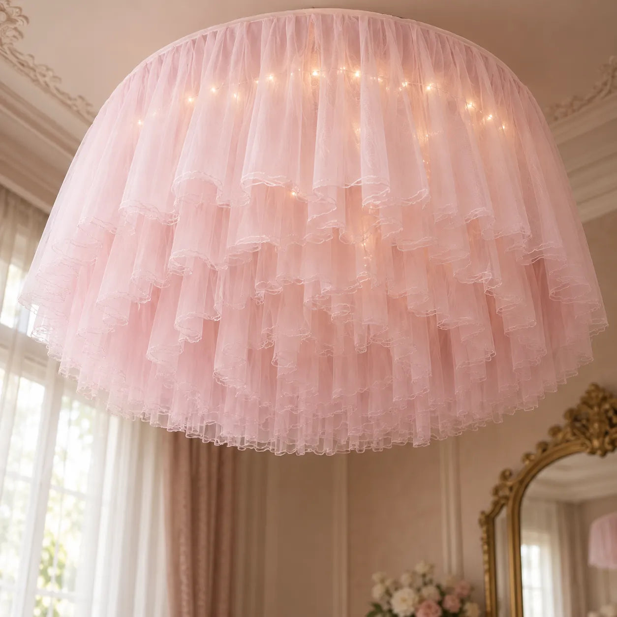 Panneau de Drapé Tutu Pour Plafond Rose Doux