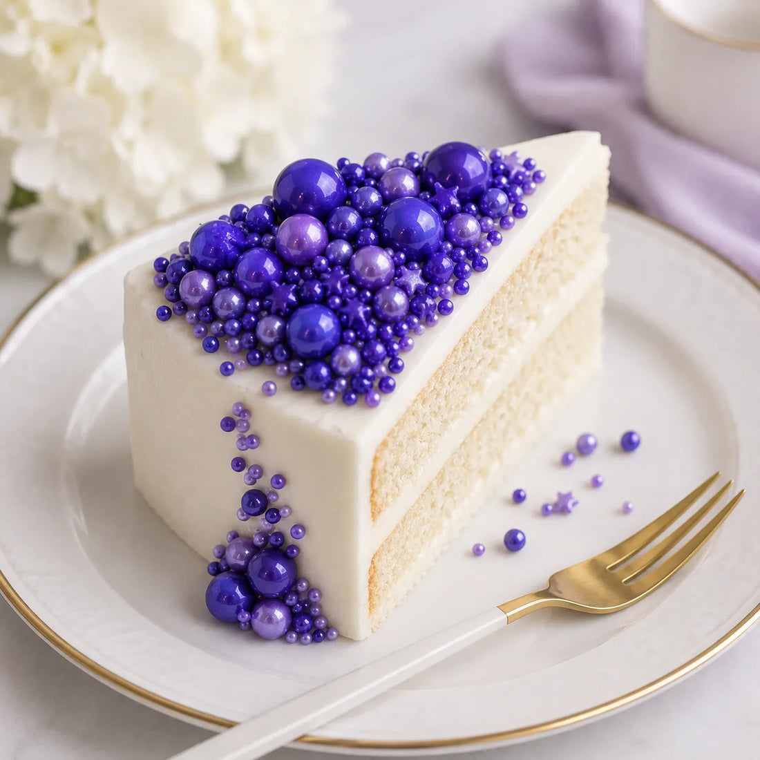 Perle Comestibles Violettes Gâteau originale