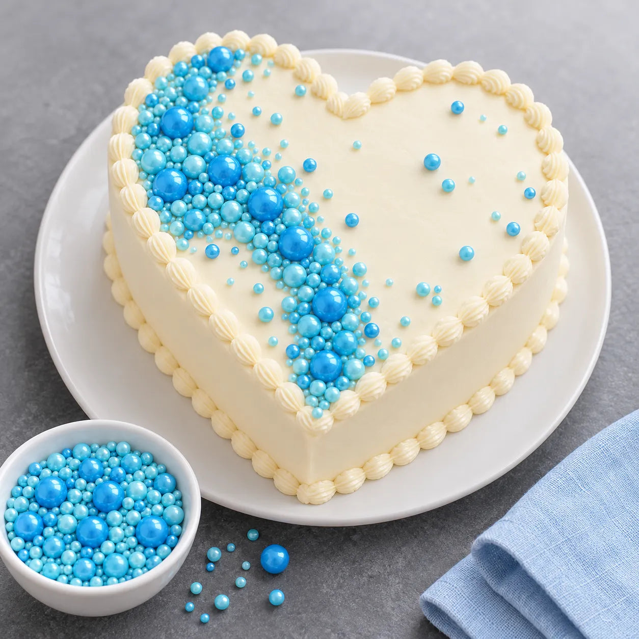 Perles Bleues Gâteau Unique