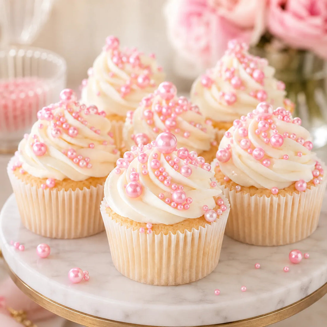 Perles Comestibles Gâteau Rose