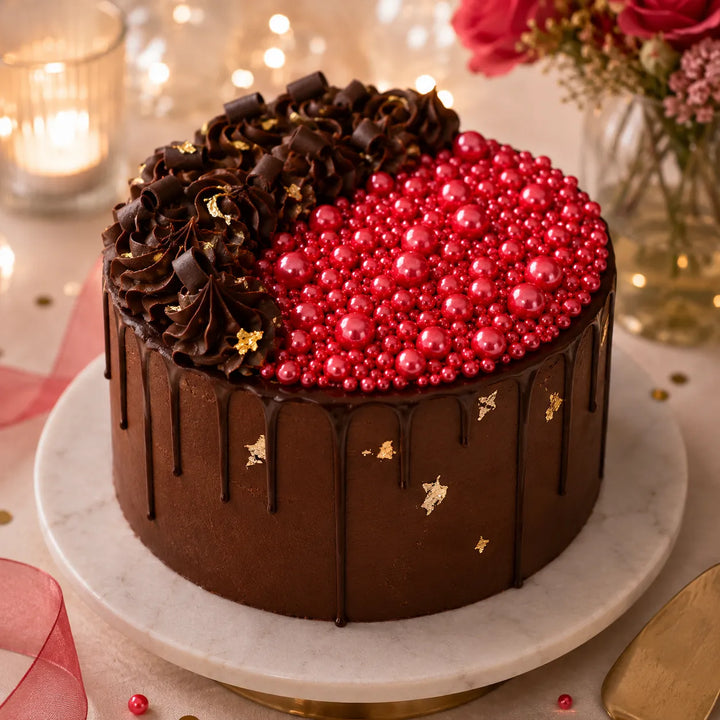 Perles Déco Gâteau Comestibles Rouges 