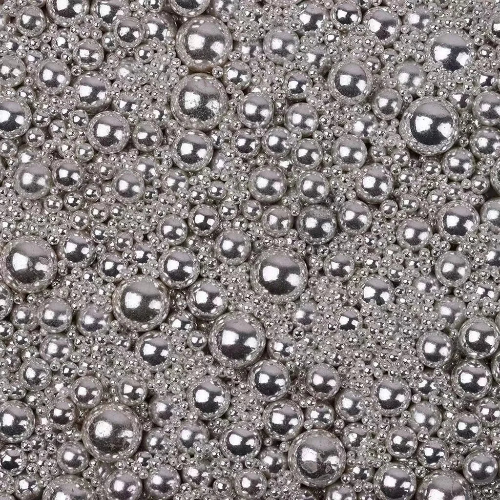 Perles Décoratives Argentées pour Gâteau Elégant