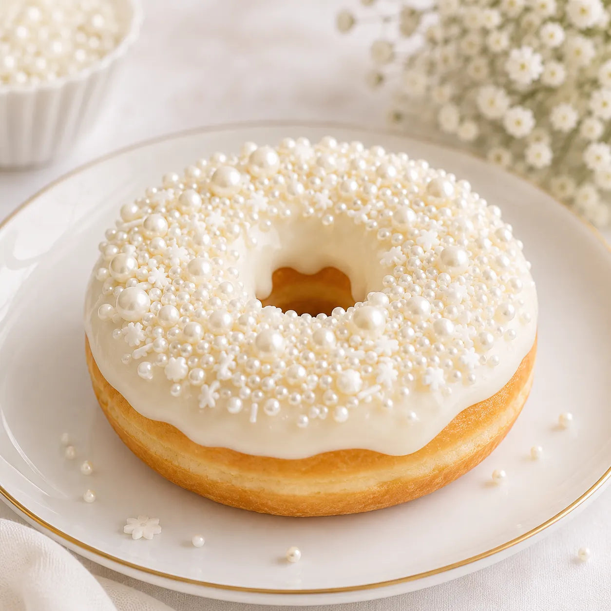 Perles Et Vermicelles Blancs Déco Gâteau