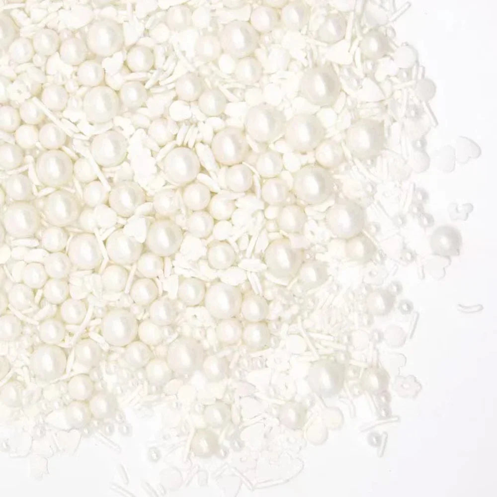Perles Et Vermicelles Blancs Déco Gâteau élégant
