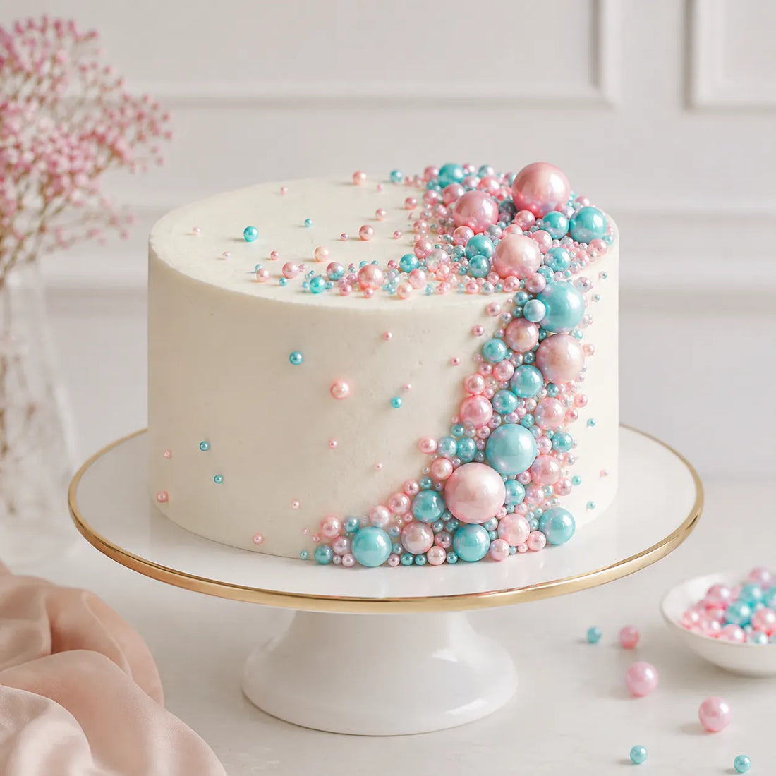 Perles Gâteau Roses et Bleues
