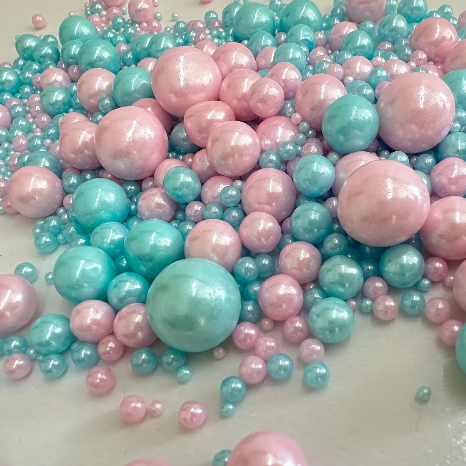 Perles Gâteau Roses et Bleues Elégant