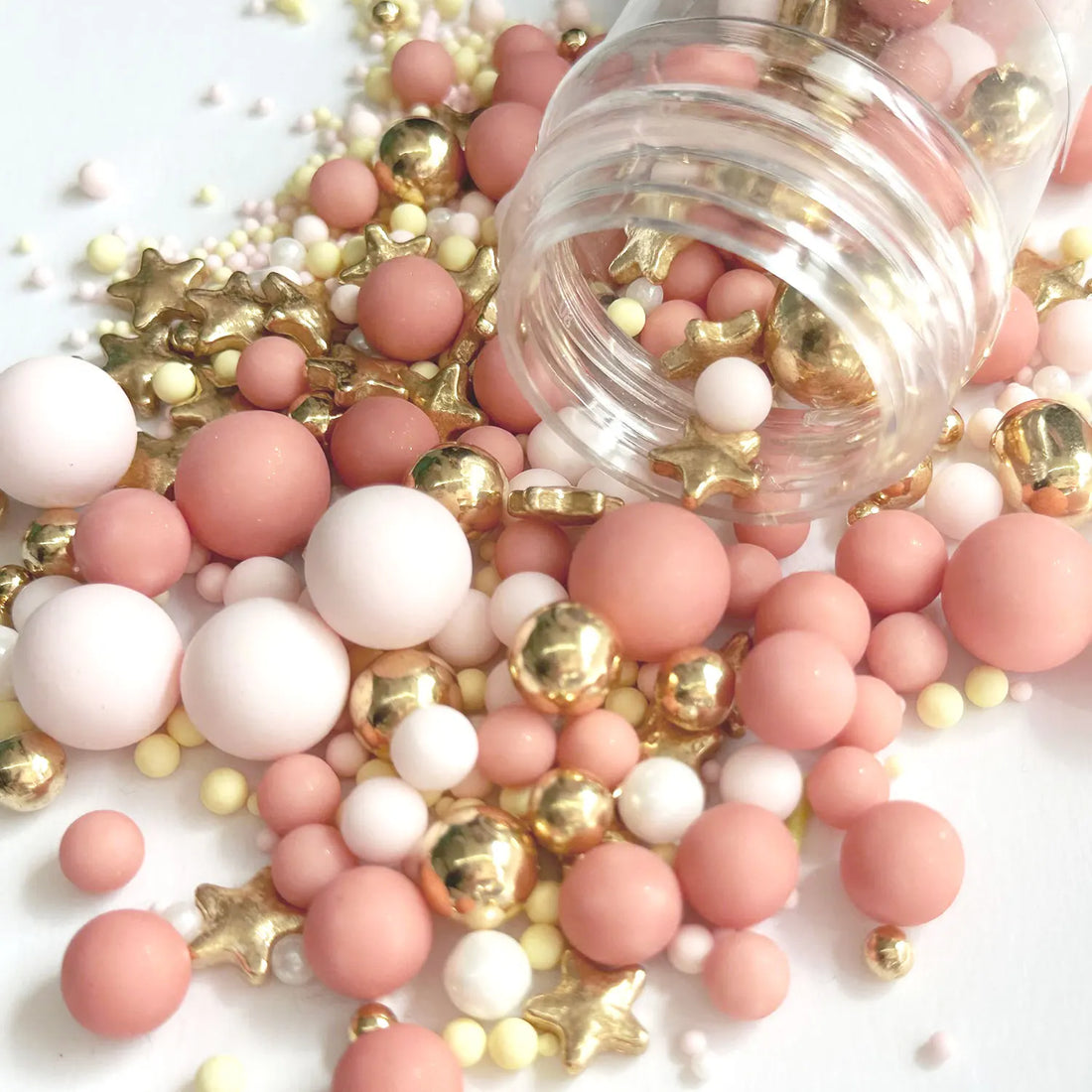 Perles Raffinées Roses et Dorées Gâteau élégant