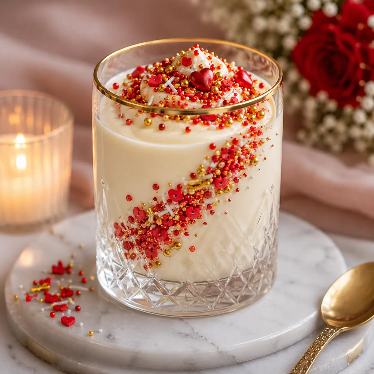 Perles de Sucre Rouge et Doré Gâteau luxe