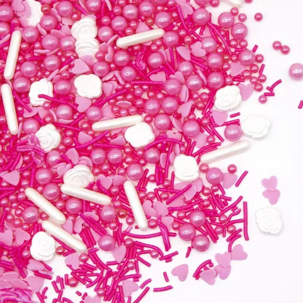 Perles et Vermicelles Roses et Blanc Design