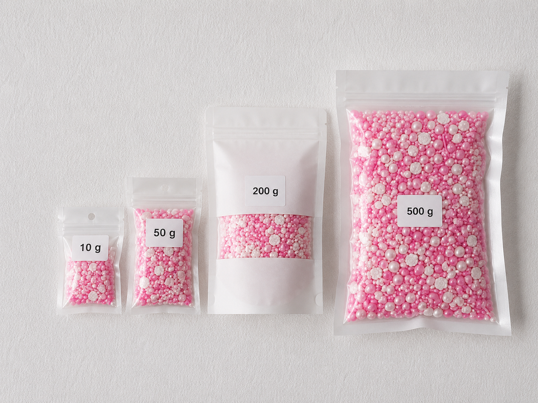 Perles et Vermicelles Roses et Blanc Poids