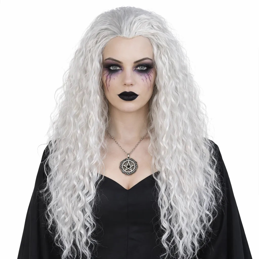 Perruque Blanche Sorcière Halloween