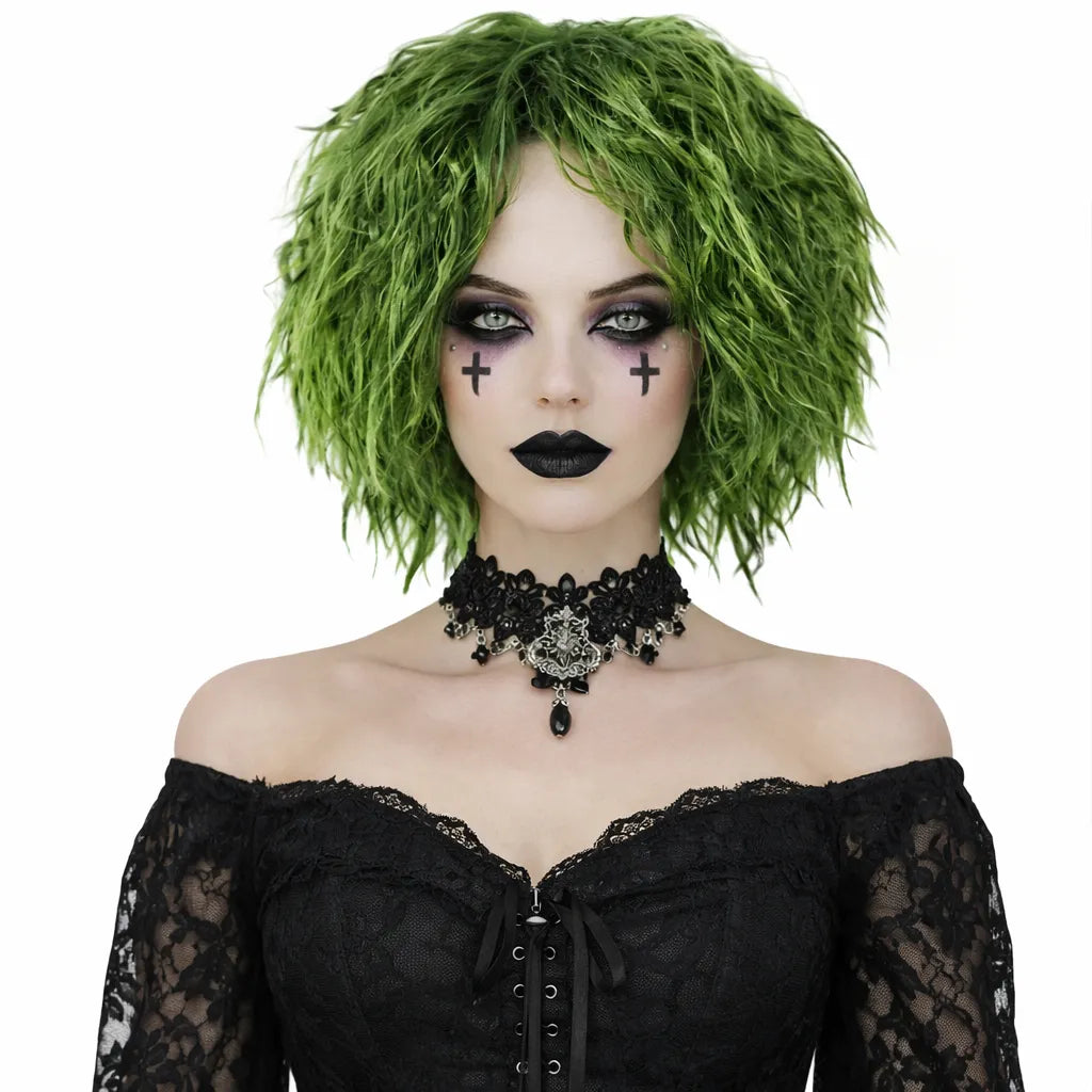 Perruque Courte Verte Halloween
