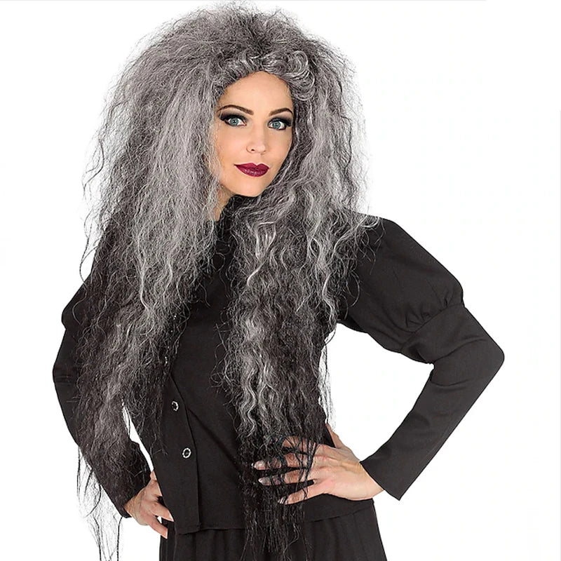 Perruque Grise Halloween dramatique