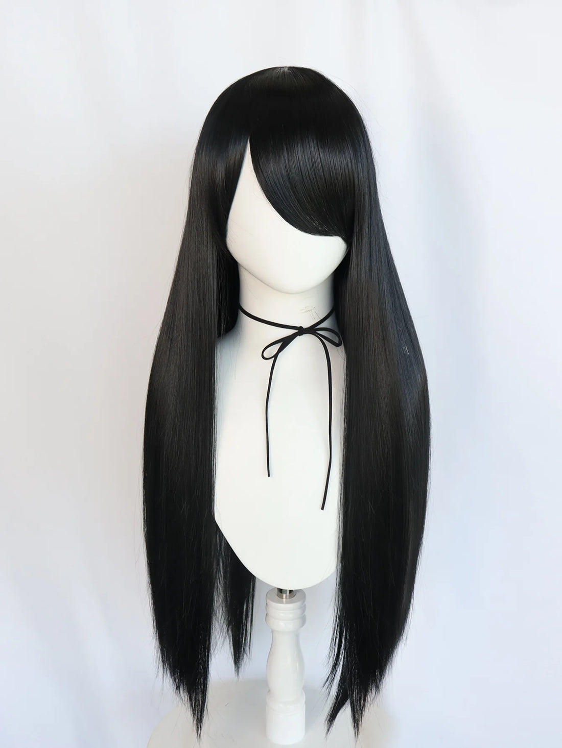 Perruque Longue Noire Halloween soyeuse