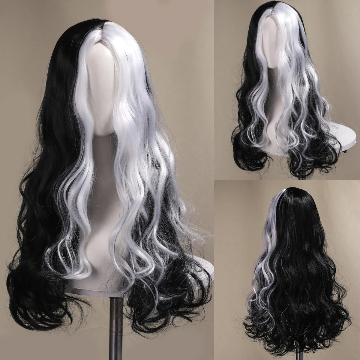 Perruque Noire Halloween stylé