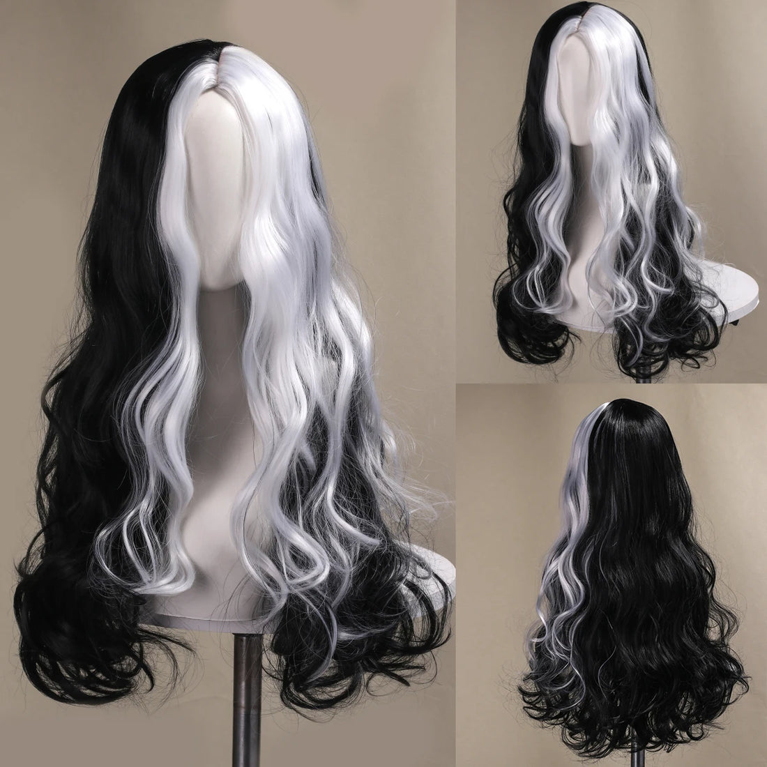 Perruque Noire Halloween stylé