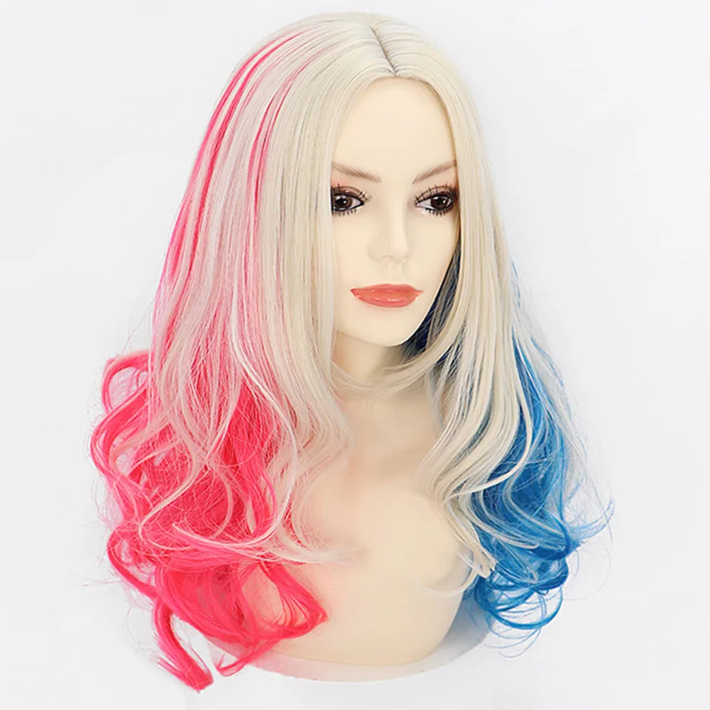 Perruque Rose et Bleue Halloween originale